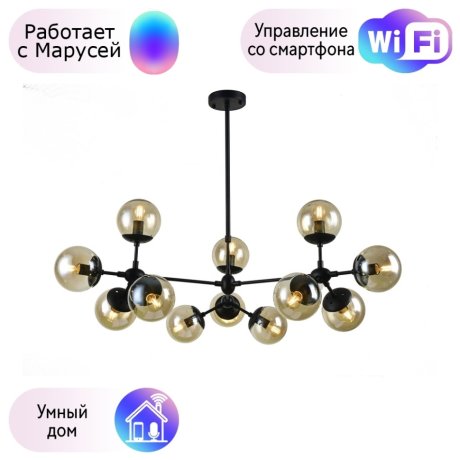 Люстра на штанге Arte Lamp с поддержкой Маруся A1664SP-12BK-М