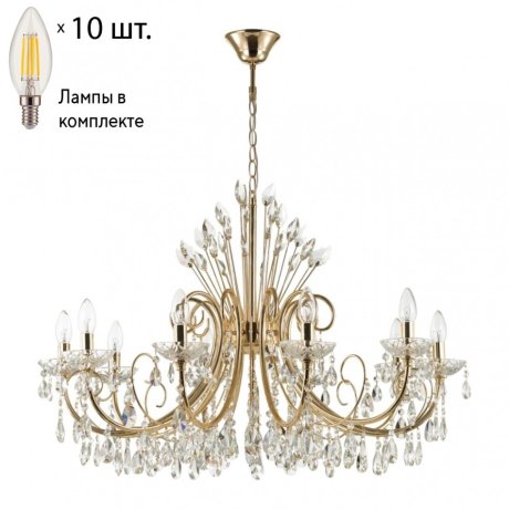 Подвесная люстра с лампочками Odeon Light Versia 4977/10+Lamps E14 Свеча