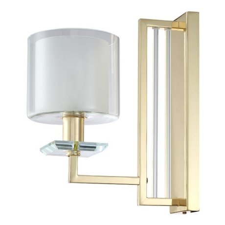 Бра Crystal Lux с лампочкой NICOLAS AP1 GOLD/WHITE+Lamps E14 P45