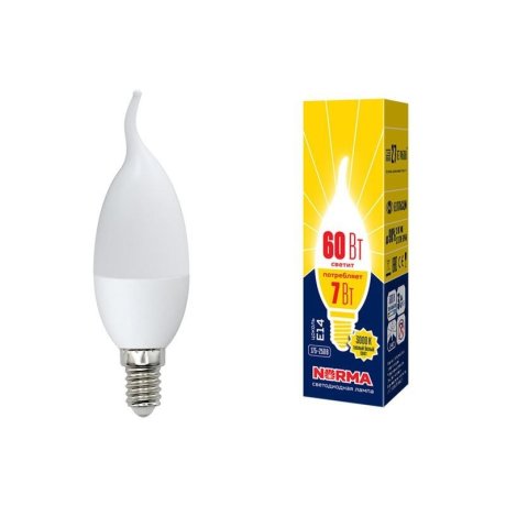 Лампа светодиодная (UL-00003800) E14 7W 4000K матовая LED-CW37-7W/NW/E14/FR/NR