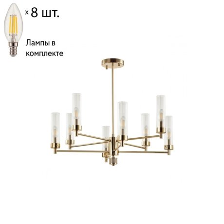 Люстра на штанге с лампочками Lumion Kamilla 5274/8C+Lamps E14 Свеча