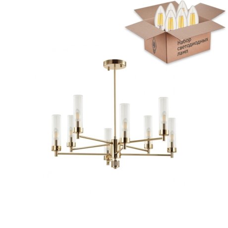 Люстра на штанге с лампочками Lumion Kamilla 5274/8C+Lamps E14 Свеча