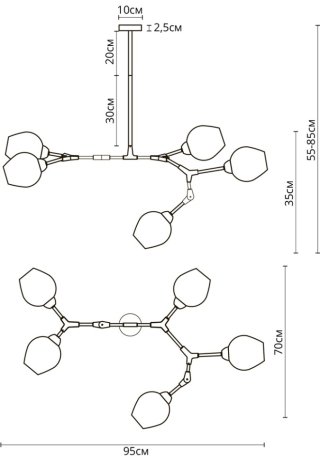 Люстра с лампочками. Комплект от Lustrof. №444920-615885