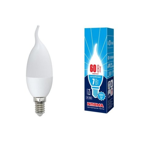 Лампа светодиодная (UL-00003801) E14 7W 3000K матовая LED-CW37-7W/WW/E14/FR/NR