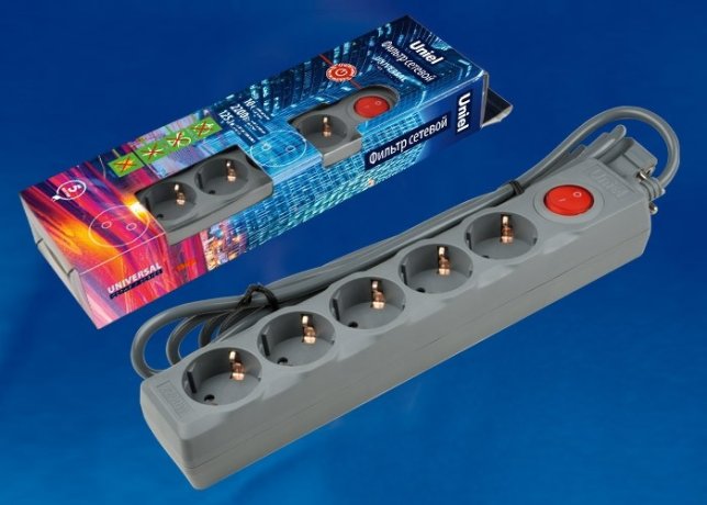 Сетевой фильтр Uniel Universal S-GSU5-5 GREY (UL-00001749)