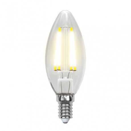 Лампа светодиодная филаментная (UL-00001373) Uniel E14 6W 4000K прозрачная LED-C35-6W/NW/E14/CL PLS02WH
