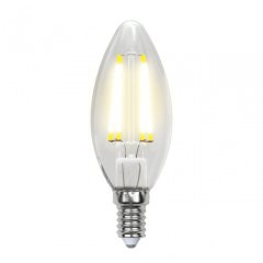 Лампа светодиодная филаментная (UL-00001373) Uniel E14 6W 4000K прозрачная LED-C35-6W/NW/E14/CL PLS02WH