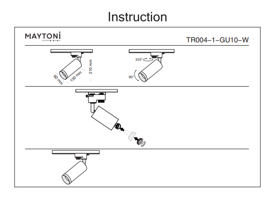 Трековый светильник Maytoni Track TR004-1-GU10-W