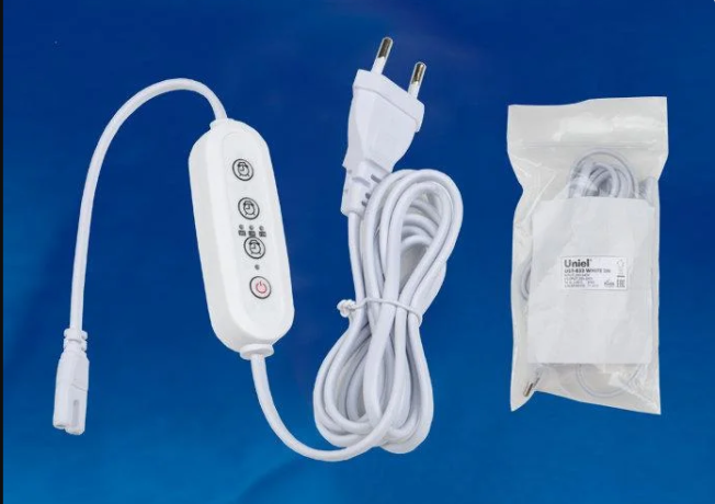 Таймер с вилкой и разъемом L,N,G для фито светильника 2м Uniel UST-E33 (UL-00006493)