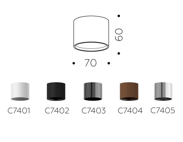 Корпус светильника накладной для насадок D70mm Ambrella light Diy Spot C7405