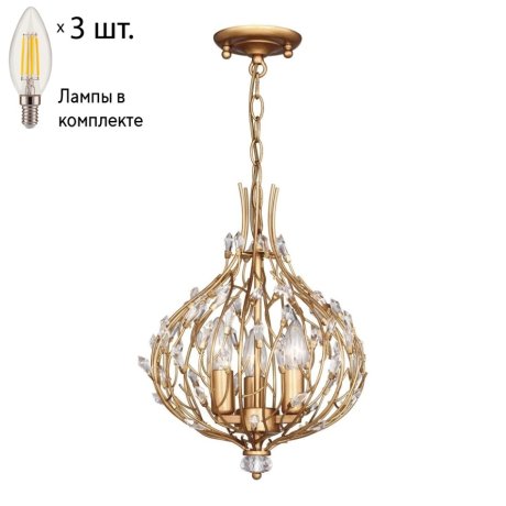 Подвесная люстра Favourite Batun с лампочками 2020-3P+Lamps E14 Свеча