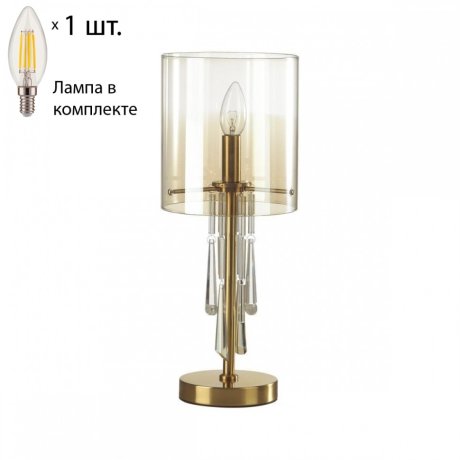 Настольная лампа Odeon Nicole с лампочкой 4886/1T+Lamps E14 Свеча