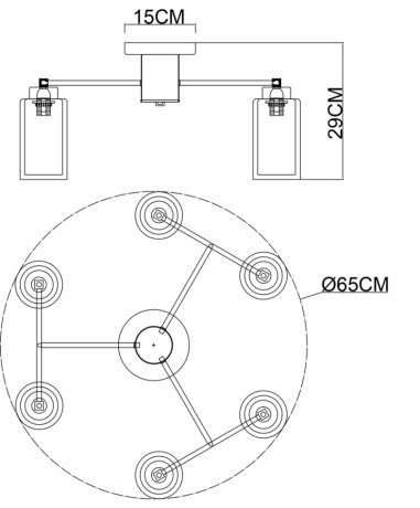 Потолочная люстра Arte Lamp Leo A7027PL-6BK