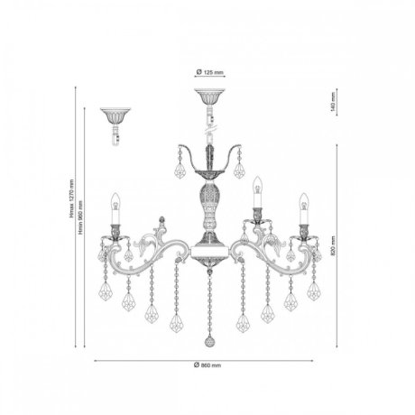 Подвесная люстра Lucia Tucci Barletta 122.10.5 Antique